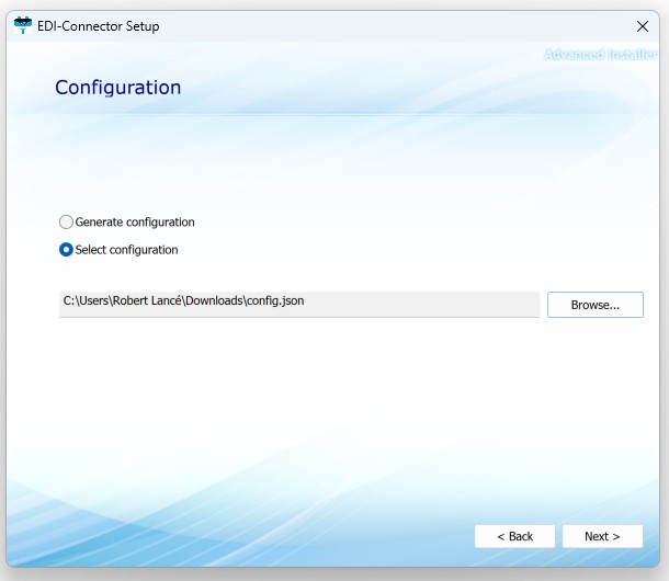 Predefined configuration