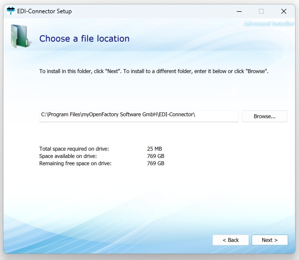 Installationsverzeichnis des EDI-Connectors