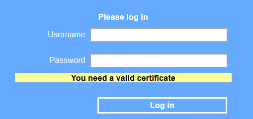 Invalid certificate