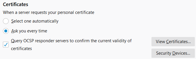 Firefox Certificates