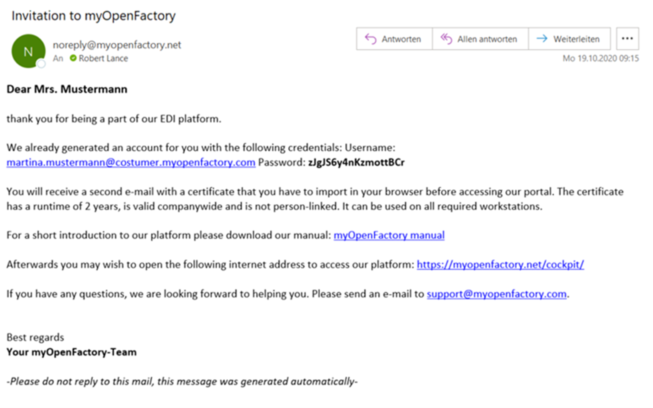 Invitation to myOpenFactory-platform