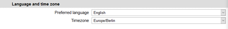 Language and time zone