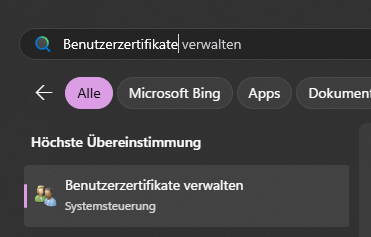 Benutzerzertifikate