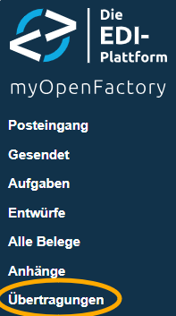 Übertragungen im Menü